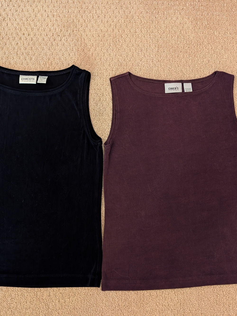 Chico's Two Wrinkle-Free TankTops - Black and Chocolate Brown